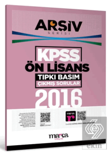 2016 KPSS Ön Lisans Arşiv Serisi Tıpkı Basım Çıkmış Sorular