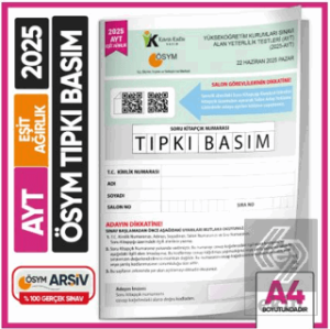 2025 YKS-AYT Eşit ağırlık (TM) ÖSYM Tıpkı Basım Çıkmış Soru Deneme Kitapçığı