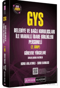 2026 GYS Belediye ve Bağlı Kuruluşları ile Mahalli İdare Birlikleri Personeli (2.Grup) Görevde Yükselme Sınavlarına Hazırlık Konu Anlatımlı Soru Bankası