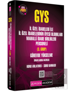 2026 GYS İl Özel İdareleri ile İl Özel İdarelerinin Üyesi Oldukları Mahalli İdare Birlikleri Personeli (3.Grup) Görevde Yükselme Sınavlarına Hazırlık Konu Anlatımlı Soru Bankası