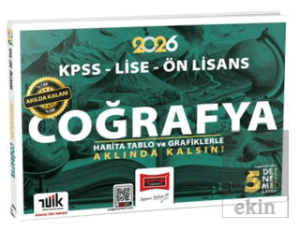 2026 KPSS - Lise - Ön Lisans Akılda Kalan Coğrafya Harita Tablo ve Grafiklerle +5 Deneme İlaveli