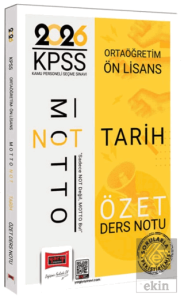 2026 KPSS Ortaöğretim Ön Lisans Motto Serisi Tarih Özet Ders Notu