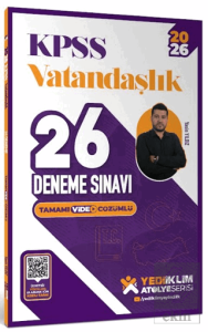 2026 KPSS Vatandaşlık Tamamı Video Çözümlü 26 Deneme Sınavı