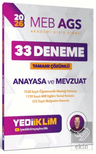 2026 MEB AGS Anayasa ve Mevzuat Tamamı Çözümlü 33 Deneme