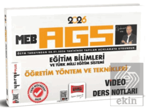 2026 MEB-AGS Eğitim Bilimleri ve Türk Milli Eğitim Sistemi Öğretim Yöntem ve Teknikleri Video Ders Notları