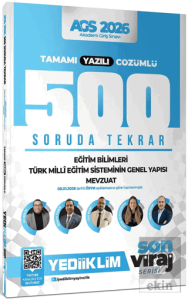2026 Yeni AGS Son Viraj Serisi Eğitim Bilimleri-Türk Milli Eğitim Sistemi-Mevzuat Tamamı Yazılı Çözümlü 500 Soruda Genel Tekrar