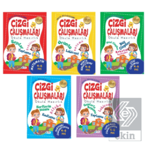 4-5 Yaş Çizgi Çalışmaları Seti - 5 Kitap Takım