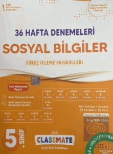 5. Sınıf Sosyal Bilimler Classmate 36 Hafta Denemeleri