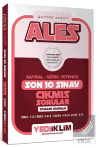 ALES Sayısal Sözel Yetenek Tamamı Çözümlü Son 10 Sınav Çıkmış Sorular (2 Ağustos 2026 ALES - 2 Ekli)