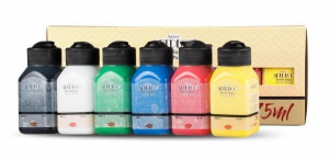 artdeco akrilik boya 6*75 ml set- canlı renkler