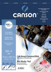 Fila Canson Fineface Çok Amaçlı Resim Blokları Üstten Spiralli 200 Gr. A4 20yp.