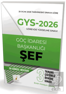GYS 2026 Görevde Yükselme Sınavı Göç İdaresi Başkanlığı Şef Tamamı Çözümlü 3 Deneme Sınavı
