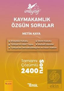 İmtiyaz Kaymakamlık Özgün Sorular