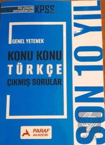 KPSS Ön Lisans Ortaöğretim Genel Yetenek Türkçe Konu Konu Çıkmış Sorular Son 10 Yıl