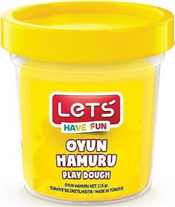 LETS Tek Renk Oyun Hamuru Sarı 115 gr. (Şeffaf Bardak)