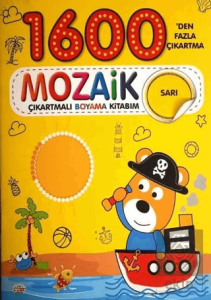 Mozaik Çıkartmalı Boyama Kitabı Sarı 1600den Fazla Çıkartma
