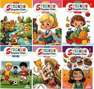 Neşeli Sticker Boyama Kitabı (6 Kitap)