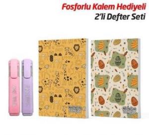 Note The Time 2Li A5 Defter + 2Li Fosforlu Kalem - 1. Set
