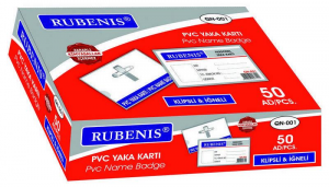 RB.ŞEFFAF KLİPSLİ İĞNELİ YAKA KARTI