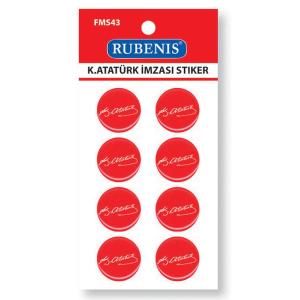 Rubenis Sticker Kemal Atatürk İmzası Figürlü Fms-43