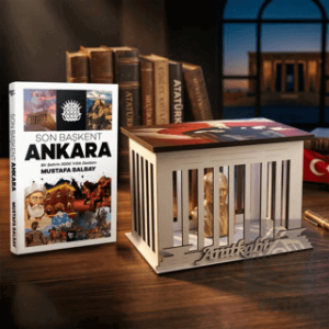 Son Başkent Ankara ve Atatürk Büstlü Ahşap Anıtkabir Işıklı Maket