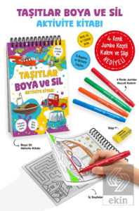 Taşıtlar – Boya ve Sil Aktivite Kitabı / 3 Yaş +