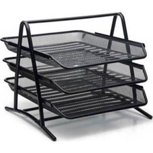 Viva Inox File Metal 3 Lü Evrak Rafı Siyah