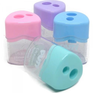 Viva Puti Çift Bölmeli Plastik Kalemtraş Pastel 4 Renk Mix