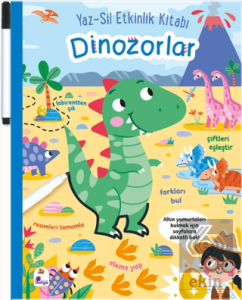 Yaz-Sil Etkinlik Kitabı – Dinozorlar (Kalemli)
