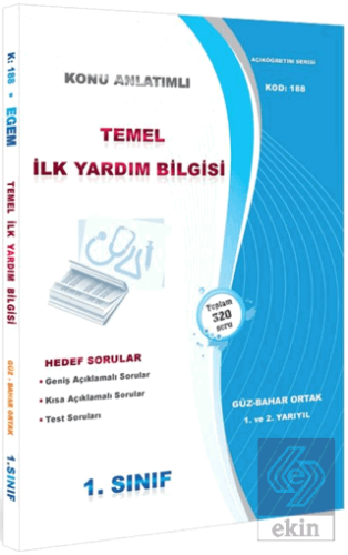 1. Sınıf 1. ve 2. Yarıyıl Temel İlk Yardım Bilgisi