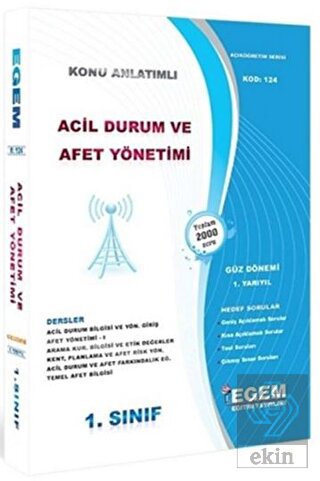 1. Sınıf 1. Yarıyıl Acil Durum ve Afet Yönetimi Ko