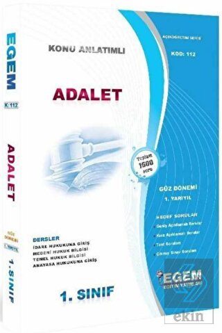 1. Sınıf 1. Yarıyıl Adalet Konu Anlatımlı Hedef So