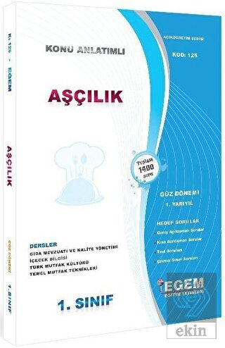 1. Sınıf 1. Yarıyıl Aşçılık Konu Anlatımlı Hedef S