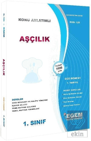 1. Sınıf 1. Yarıyıl Aşçılık Konu Anlatımlı Hedef S