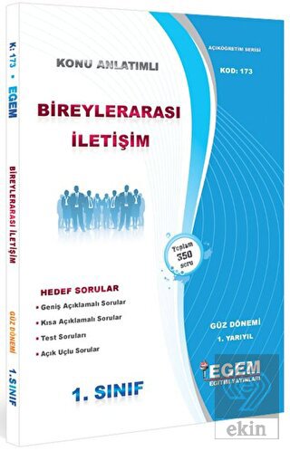 1. Sınıf 1. Yarıyıl Bireyler Arası İletişim Konu A