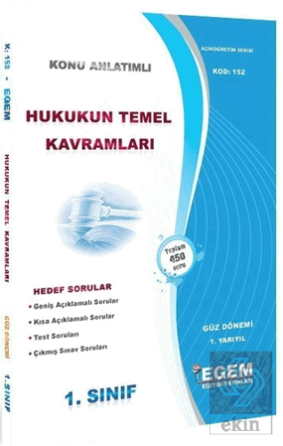 1. Sınıf 1. Yarıyıl Hukukun Temel Kavramları Konu