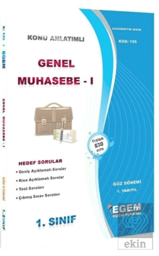 1. Sınıf 1. Yarıyıl Konu Anlatımlı Genel Muhasebe
