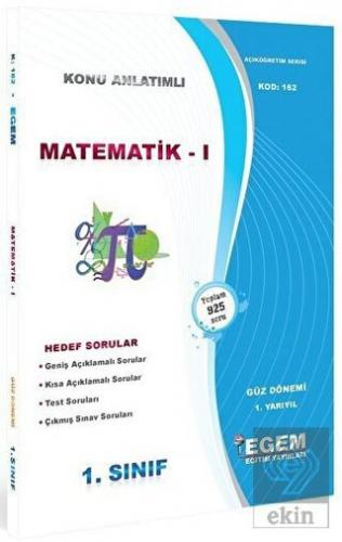 1. Sınıf 1. Yarıyıl Matematik 1 Konu Anlatımlı Sor