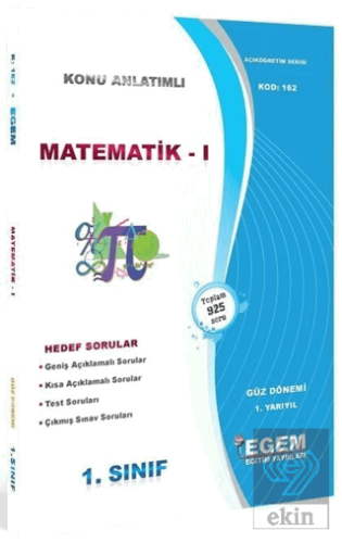 1. Sınıf 1. Yarıyıl Matematik 1 Konu Anlatımlı Sor
