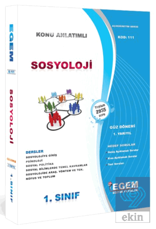 1. Sınıf 1. Yarıyıl Sosyoloji Konu Anlatımlı Soru