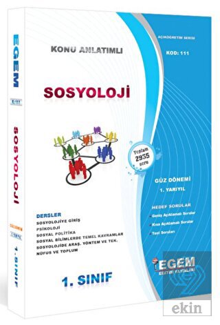 1. Sınıf 1. Yarıyıl Sosyoloji Konu Anlatımlı Soru