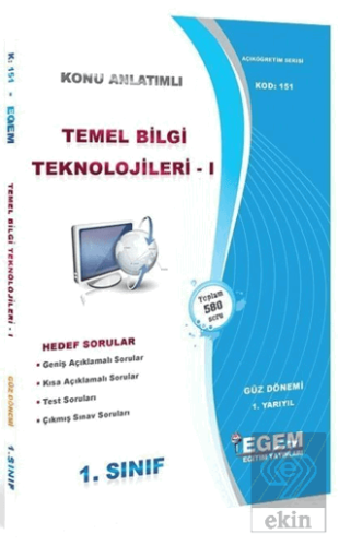 1. Sınıf 1. Yarıyıl Temel Bilgi Teknolojileri 1 -