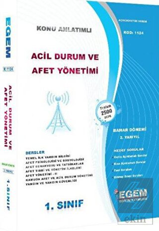 1. Sınıf 2. Yarıyıl Acil Durum Ve Afet Yönetimi