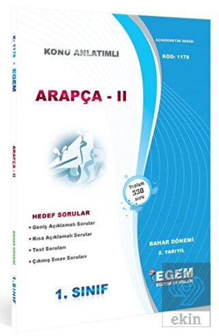 1. Sınıf 2. Yarıyıl Arapça 2 Konu Anlatımlı Hedef