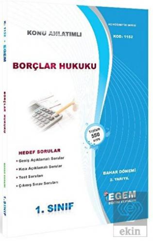 1. Sınıf 2. Yarıyıl Konu Anlatımlı Borçlar Hukuku
