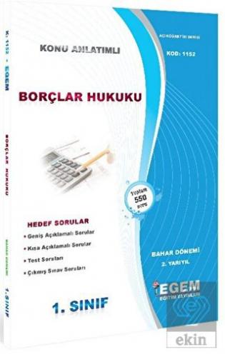1. Sınıf 2. Yarıyıl Konu Anlatımlı Borçlar Hukuku