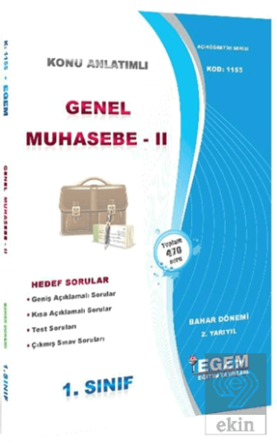 1. Sınıf 2. Yarıyıl Konu Anlatımlı Genel Muhasebe