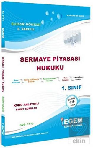 1. Sınıf 2. Yarıyıl Sermaye Piyasası Hukuku Konu A