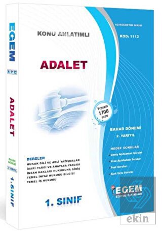 1. Sınıf Adalet - Güncel 2021 - Bahar Dönemi Konu