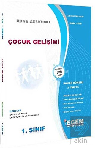 1. Sınıf Çocuk Gelişimi Bahar Dönemi 2. Yarıyıl Ko